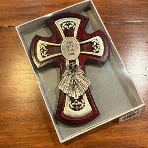 NWT Wood CONFIRMATION Wall Cross Gifts of the Holy Spirit Sacrament NEW Gift